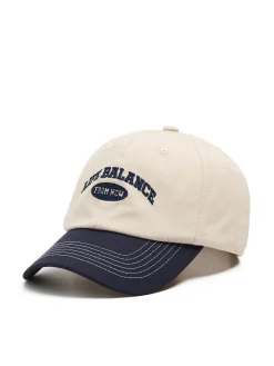 Cropp Czapki*Beżowo-granatowa czapka z daszkem beżowy