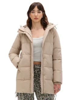 Cropp Kurtki, Płaszcze*pikowany płaszcz beżowy