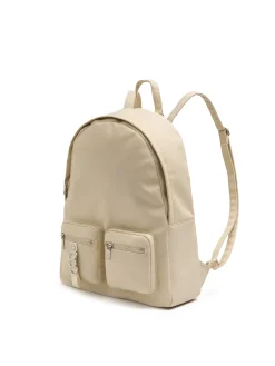 Cropp Torby, Plecaki*Beżowy plecak z metalowymi detalami kremowy