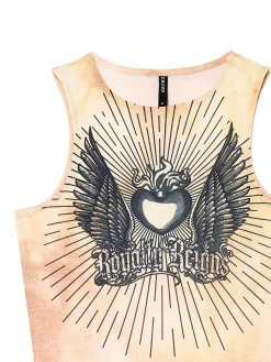 Cropp Koszulki, Topy*Beżowy top z efektem tie-dye wielobarwny