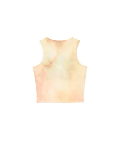 Cropp Koszulki, Topy*Beżowy top z efektem tie-dye wielobarwny