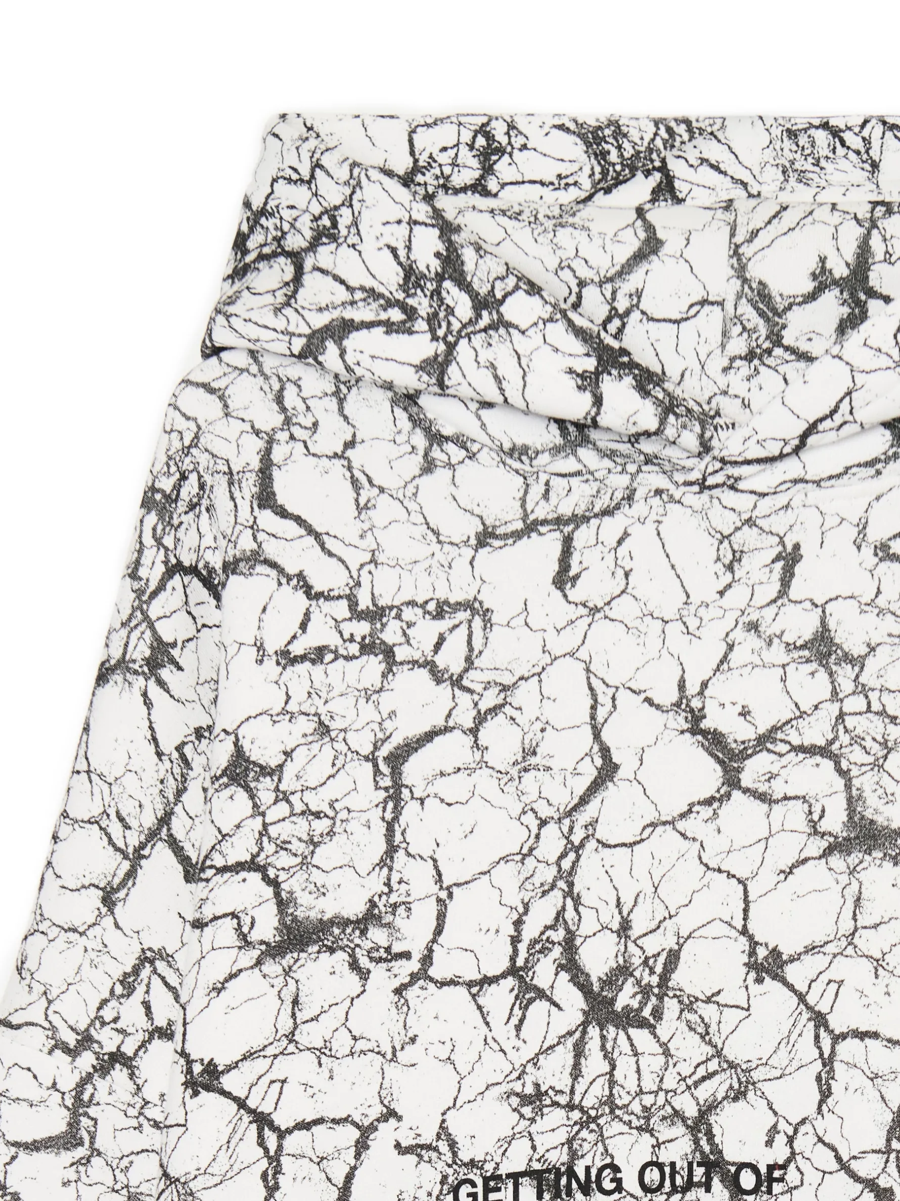 Cropp Bluzy*Biała bluza hoodie z nadrukiem all over biały