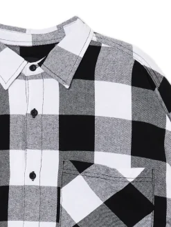 Cropp Koszule*Biała koszula w kratę czarny
