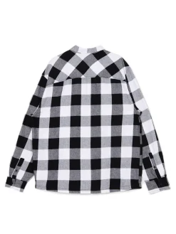 Cropp Koszule*Biała koszula w kratę czarny