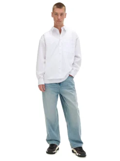 Cropp Koszule*Biała koszula z haftem biały