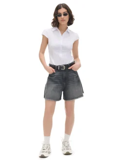 Cropp Koszule, Bluzki*Biała koszula z krótkim rękawem biały