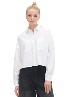 Cropp Koszule, Bluzki*Biała koszula z rozcięciami biały