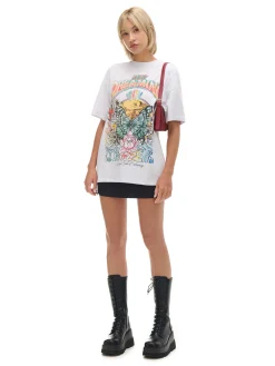 Cropp Unisex|Unisex*Biała koszulka z kolorowym nadrukiem UNISEX jasnyszary