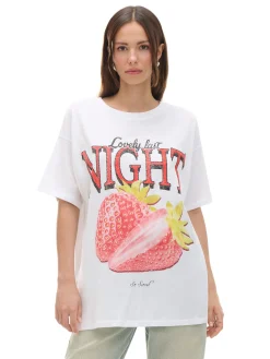 Cropp Koszulki, Topy*Biała koszulka z nadrukiem biały