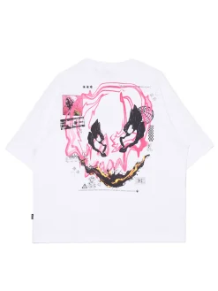 Cropp Koszulki*Biała koszulka z nadrukiem biały