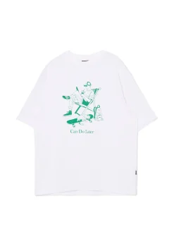 Cropp Koszulki*Biała koszulka z nadrukiem biały