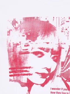 Cropp Koszulki, Topy*Biała koszulka z oryginalnym nadrukiem biały