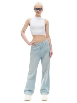 Cropp Koszulki, Topy*Biała koszulka ze stójką biały