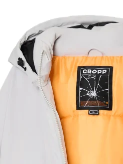 Cropp Kurtki Zimowe|Kurtki, Płaszcze*Biała kurtka puffer z kapturem jasnyszary
