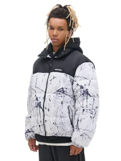 Cropp Kurtki Zimowe|Kurtki, Płaszcze*Biała kurtka puffer z nadrukiem biały