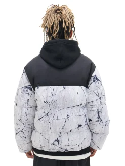 Cropp Kurtki Zimowe|Kurtki, Płaszcze*Biała kurtka puffer z nadrukiem biały