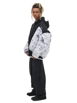 Cropp Kurtki Zimowe|Kurtki, Płaszcze*Biała kurtka puffer z nadrukiem biały