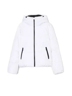Cropp Kurtki, Płaszcze*Biała pikowana kurtka z kapturem biały