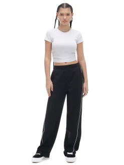 Cropp Koszulki, Topy*Biała prążkowana bluzka biały