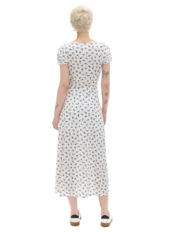 Cropp Sukienki, Kombinezony*Biała sukienka midi w kwiaty biały