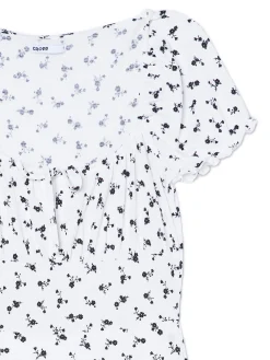 Cropp Sukienki, Kombinezony*Biała sukienka midi w kwiaty biały