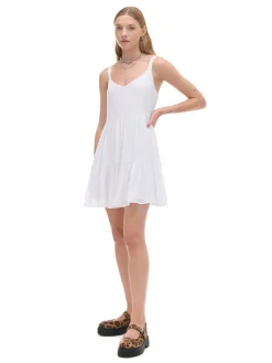 Cropp Sukienki, Kombinezony*Biała sukienka na ramiączkach biały