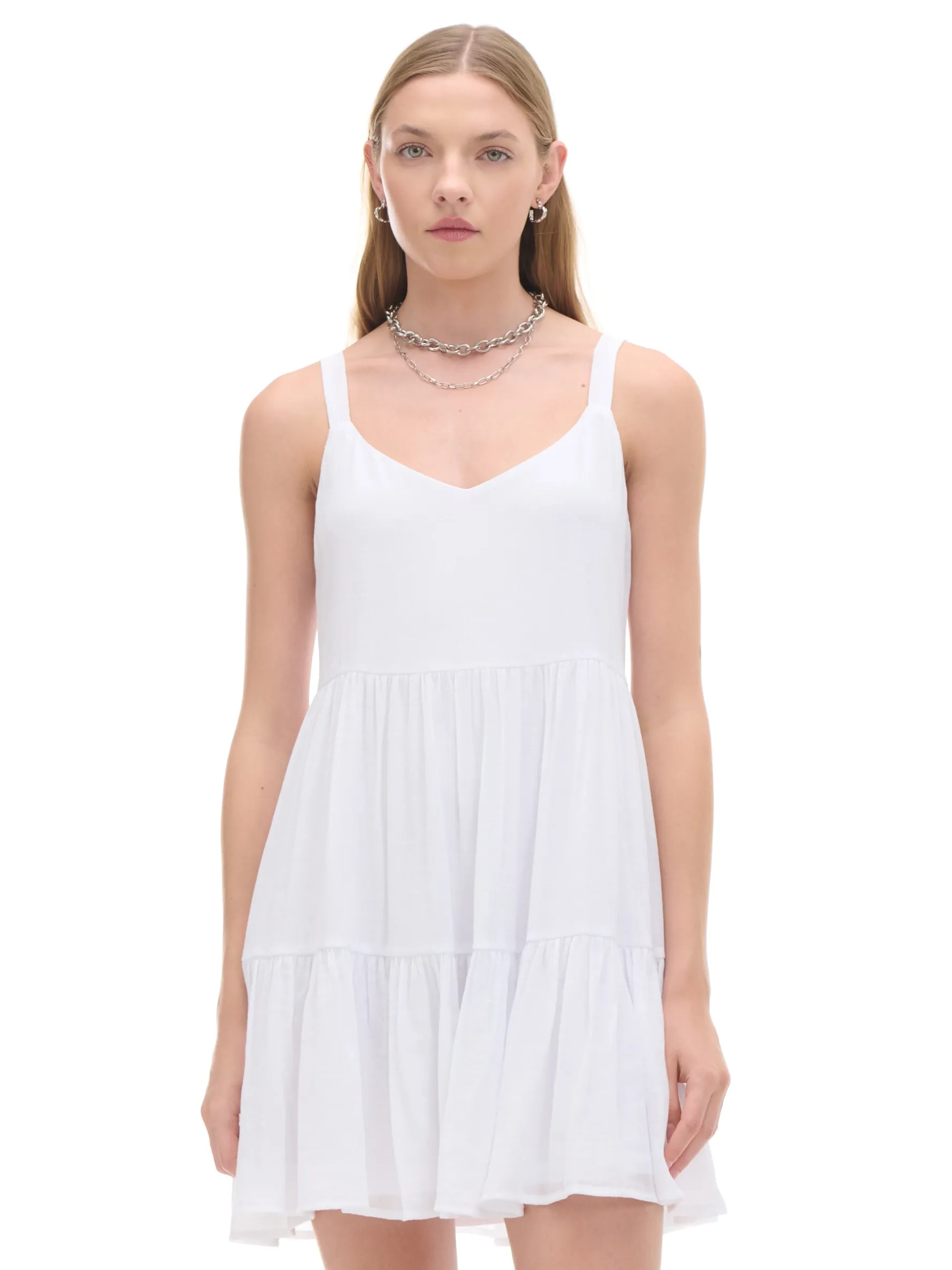 Cropp Sukienki, Kombinezony*Biała sukienka na ramiączkach biały