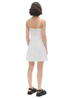 Cropp Sukienki, Kombinezony*Biała sukienka w groszki biały