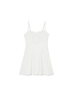 Cropp Sukienki, Kombinezony*Biała sukienka w groszki biały