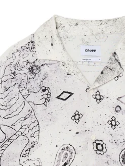 Cropp Koszule*Biała wiskozowa koszula z nadrukiem biały