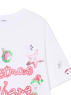 Cropp Ubrania Świąteczne|Koszulki, Topy*Biała świąteczna koszulka biały