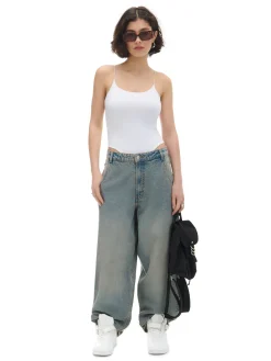 Cropp Koszulki, Topy*Białe body na ramiączkach biały