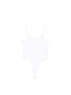 Cropp Koszulki, Topy*Białe body na ramiączkach biały