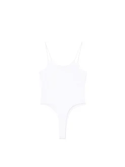 Cropp Koszulki, Topy*Białe body na ramiączkach biały