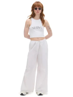 Cropp Spodnie*Białe spodnie wide leg biały