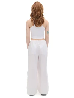 Cropp Spodnie*Białe spodnie wide leg biały