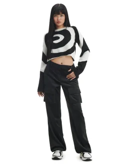 Cropp Swetry*Biało-czarny sweter kremowy