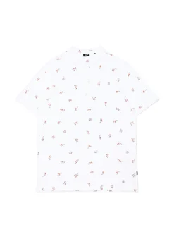 Cropp Koszulki*T-shirt polo z rybkami biały