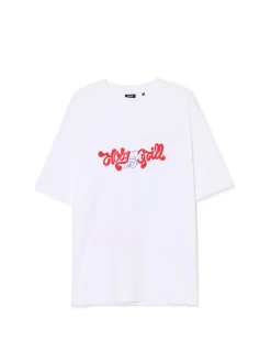 Cropp Koszulki*T-shirt z grillowym nadrukiem biały