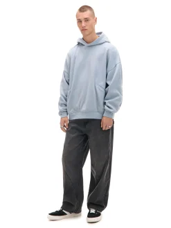 Cropp Bluzy*Błękitna bluza z kapturem i naszywkami błękitny