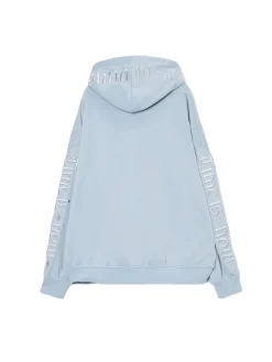 Cropp Bluzy*Błękitna bluza z kapturem i naszywkami błękitny