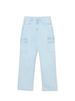 Cropp Jeansy*Błękitne jeansy baggy niebieski