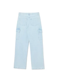 Cropp Jeansy*Błękitne jeansy baggy niebieski