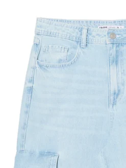 Cropp Jeansy*Błękitne jeansy baggy niebieski