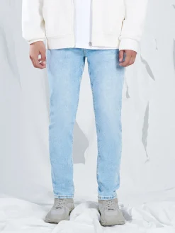 Cropp Jeansy*Błękitne jeansy slim niebieski