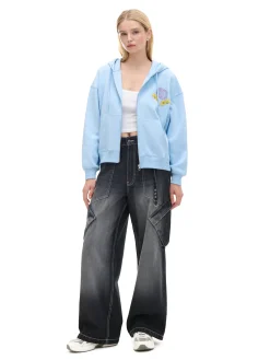 Cropp Unisex|Unisex*Bluza hoodie z kolorowym nadrukiem UNISEX błękitny