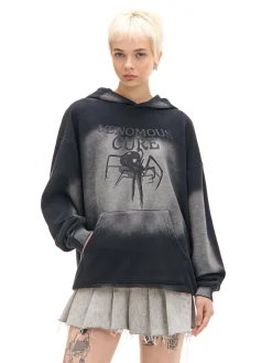 Cropp Bluzy*Bluza hoodie z motywem pająka brązowy