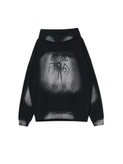 Cropp Bluzy*Bluza hoodie z motywem pająka brązowy
