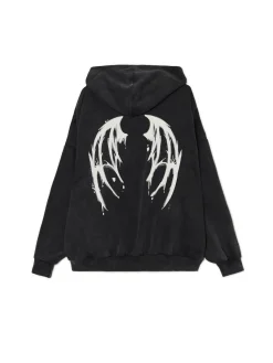 Cropp Unisex|Unisex*Bluza hoodie z motywem skrzydeł UNISEX szary