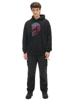 Cropp Bluzy*Bluza z aplikacją punkowej czaszki czarny